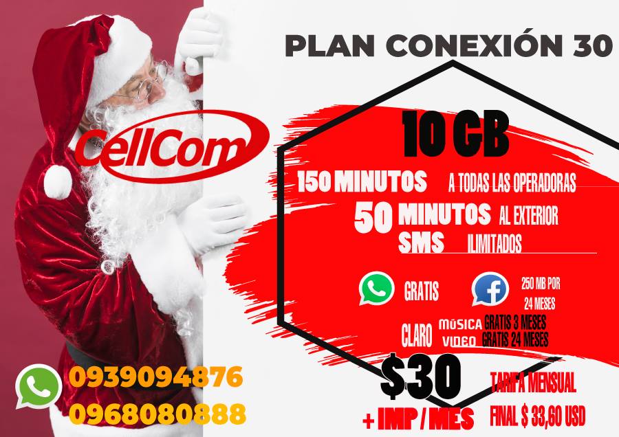 CellComEc's tweet photo. Si las hashtag#megas no te alcanzan contrata nuestro hashtag#plan de $30 que dispones de 10GB para poder compartir tus momentos en hashtag#familia, solo hashtag#Cellcom te permite estar siempre conectado...
Mayor informacion a:📞 0939094876 📞0968080888 https://t.co/Eiiieg24VN
