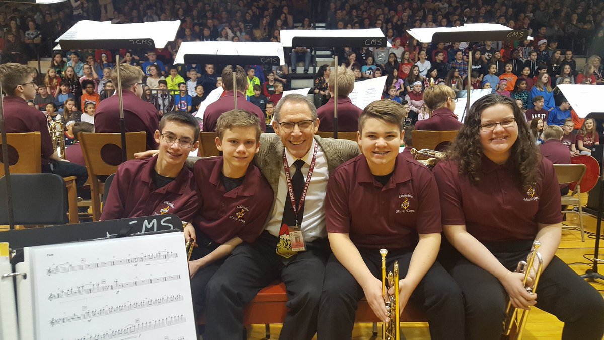 Sitting in today with the Cherokee Jazz Band and these amazing young musicians at our holiday assembly!