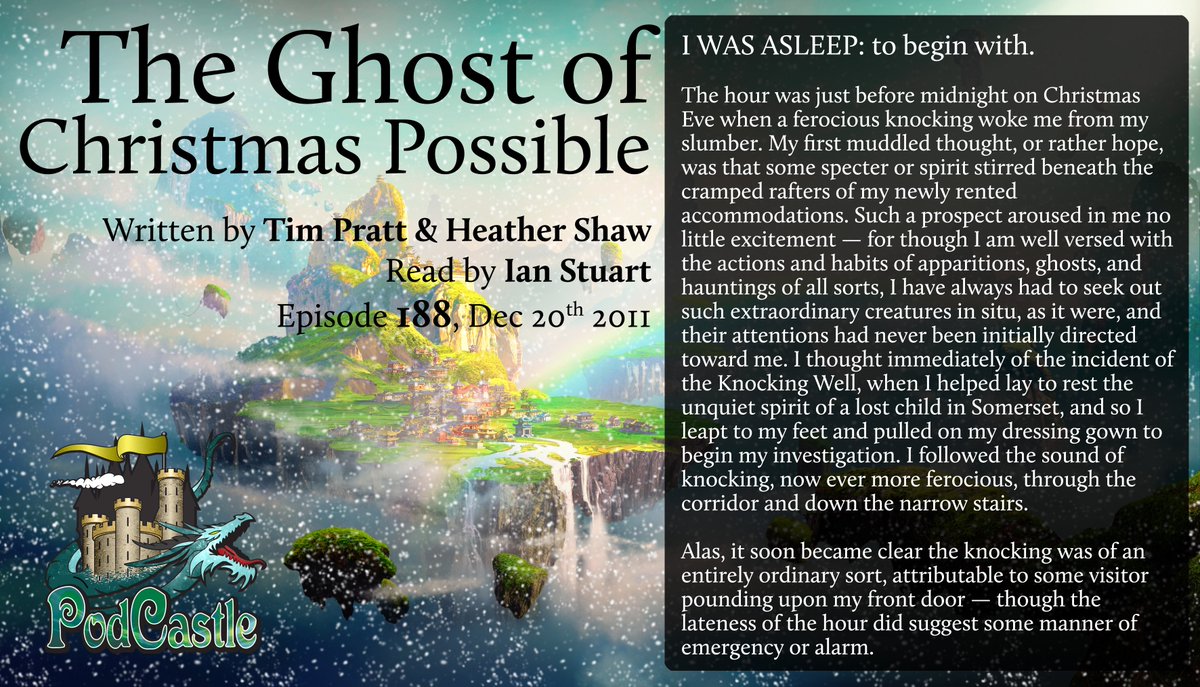 PodCastle_org's tweet photo. What else could we have for this #ff but a @timpratt and @heatherlyshaw Christmas special? #pc188 was "The Ghost of Christmas Possible", from 2011
https://t.co/sQRKjDbUfX https://t.co/V3xpMykzNh