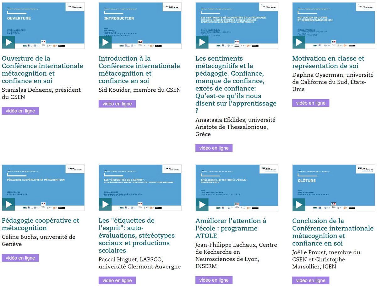 StanDehaene's tweet photo. Tous les exposés de la seconde conférence internationale du Conseil Scientifique de l'Education Nationale, consacrée à la métacognition et à la confiance en soi, sont maintenant en ligne :
https://t.co/tBehEk75Rs https://t.co/eKphPMs784