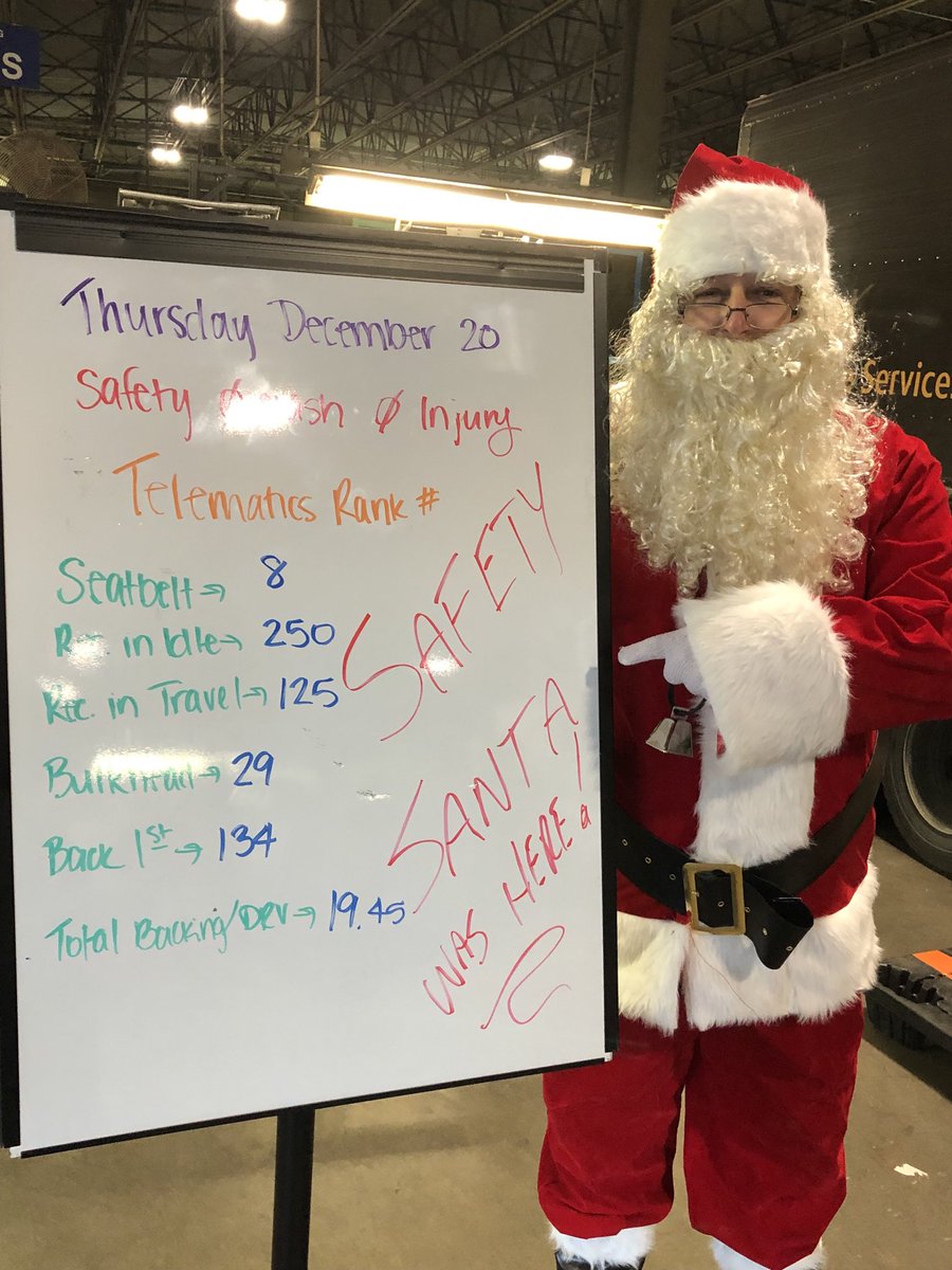 The Big Guy is getting ready to make his run. The “elves” are almost done with the sort. Santa is a high performance guy and only the best team will do. So here he is reviewing telematics-can’t have a fender bender on route- he’ll never finish on time. Finish Strong Santa💪👊😉👏