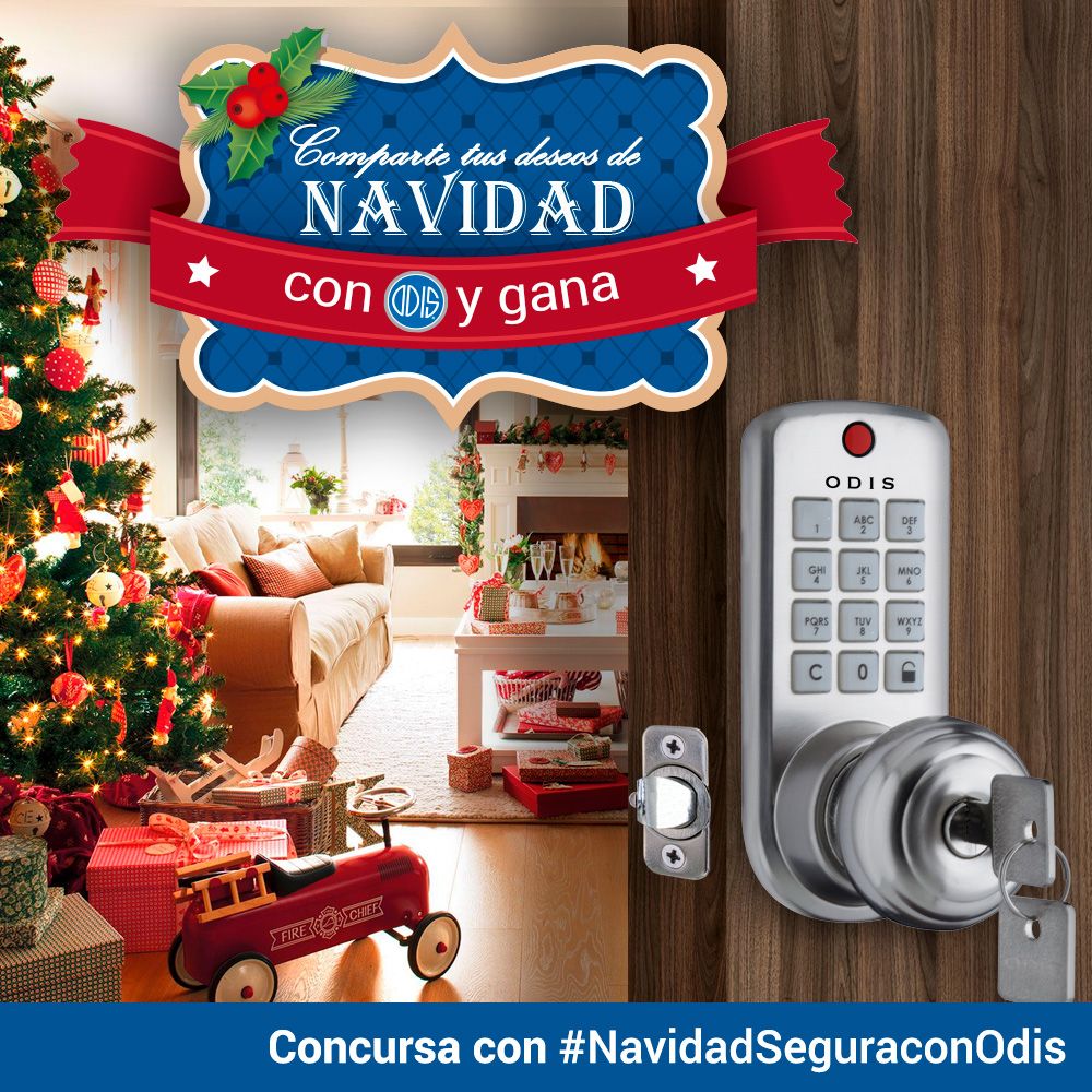 OdisChile's tweet photo. ¡¡CONCURSO DE NAVIDAD!!⠀
En esta Navidad Segura con ODIS🎄, podrás ganar 🎁 una increíble Cerradura Digital 6500 compartiendo tus mejores deseos.🎉⠀
⠀
Solo debes seguir nuestra cuenta en Instagram y seguir los pasos en @odischile⠀ https://t.co/wLOCZG5WEk