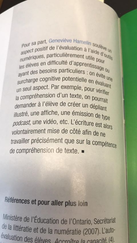 SavoirPourVrai's tweet image. @MyNejmi m&apos;a dit qu&apos;on parlait de moi dans le plus récent numéro de @ecolebranchee, &quot;Réévaluer l&apos;évaluation&quot;! On fait allusion à la capsule vidéo &quot;Évaluer les élèves autrement à l&apos;aide d&apos;outils numériques&quot;. Pour la visionner -&amp;gt; bit.ly/2CmHJYf #EduProf #EvalChange