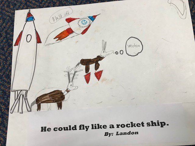 Students working in partners to find sentences in a readers theater that create mental images.  They had fun creating a drawing demonstrating their thinking.