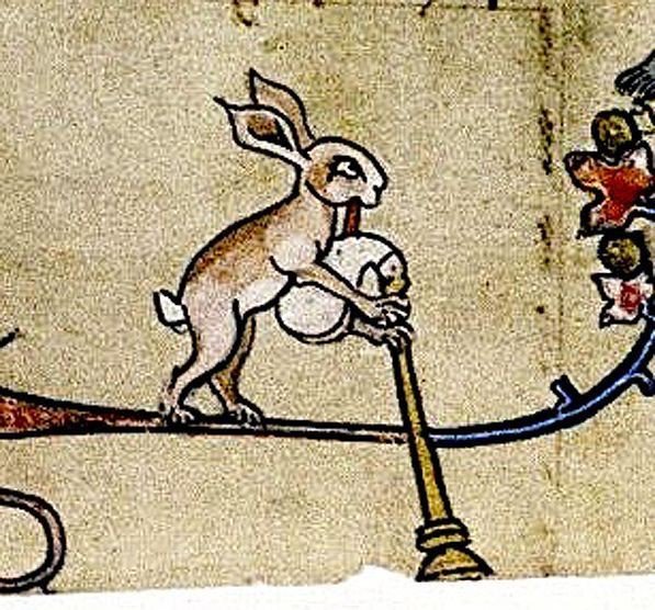 KPethainou's tweet photo. This bunny rabbit is playing the bagpipe carol.
Bodl. Douce 5 roll 208 H
#medievaladvent #bagpipes #medievaltwitter #marginalia #Illumination https://t.co/kGRR7XmTc6