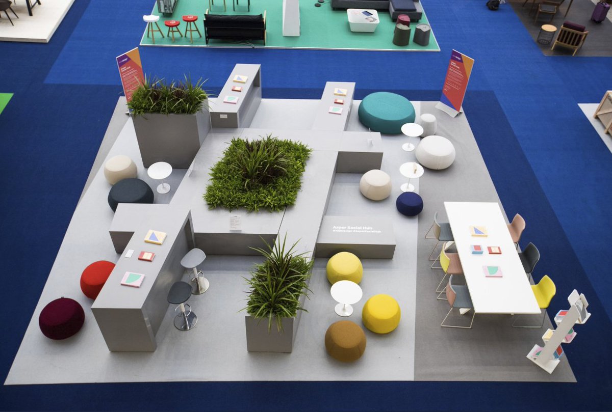 designlondon's tweet photo. #ArperSocialHub provided a relaxing and stylish place to recharge and catch up on social media during the buzz of #100Design. Where visitors could enjoy free wi-fi, charging points and lovely people. #ArperValues @ArperOfficial https://t.co/o0fVbyRr4X