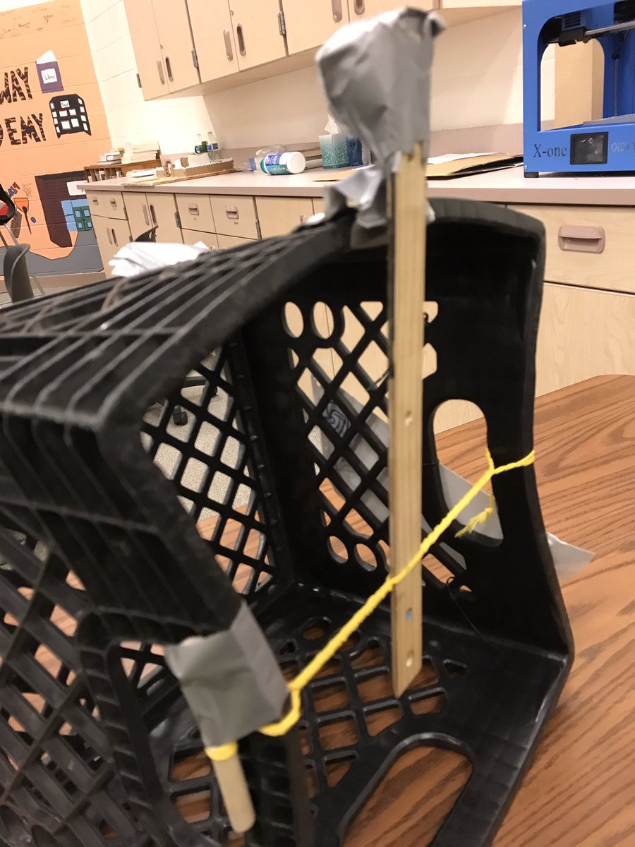 Schlatter_tim's tweet photo. @GWA_192 Ss are working hard on their catapult designs. The focus is on scale and how to power them. Fun fact: catapults originally were powered by human hair and animal tendons made into rope and twisted! #launch192 #isd192 #pbl https://t.co/oYu2N1B8Jx