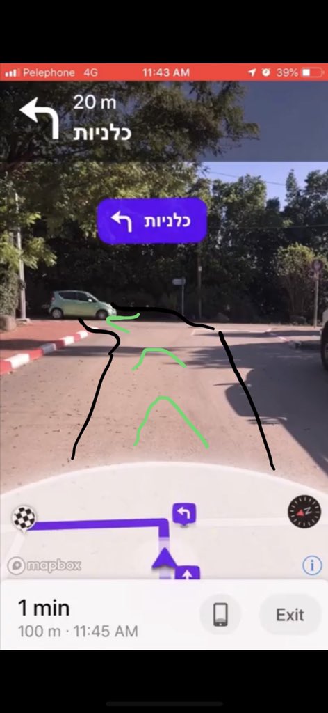 MaxxFrazer's tweet photo. @GoAr65831536 I think there's certainly a case for both, especially if you're indoors or somewhere like London with lots of small turns in the road. But as I said this is for more than just navigation purposes
Here's a crappy drawing of a frame from your video that I think would look good https://t.co/MqXA93JESP