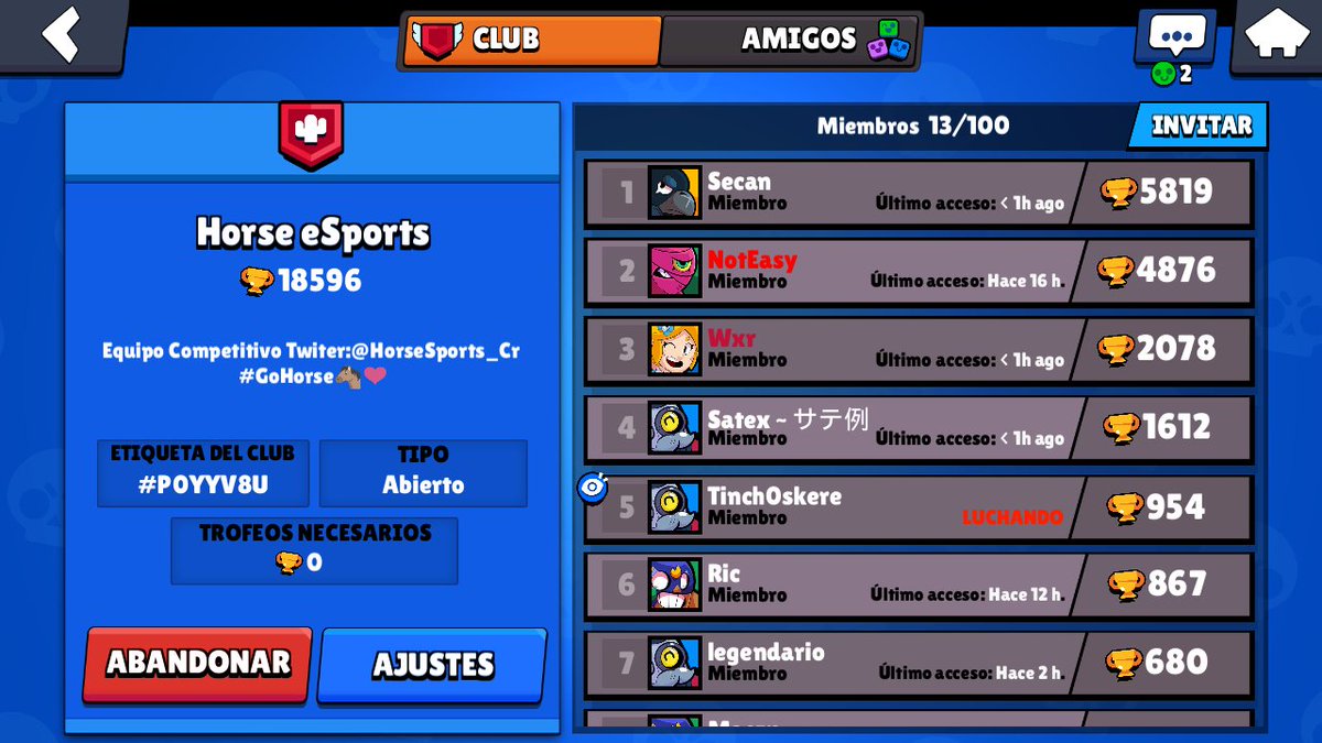 ¡AVISO!
Nos Expandimos a #BrawlStars 
Por lo tanto estamos en busca de jugadores competitivos y de Ladder
estan todos Invitados abajo El Link
link.brawlstars.com/invite/band/es…
@DarkfightGT_ @PromotionLatam
Se Agradece 🔁 Y ❤