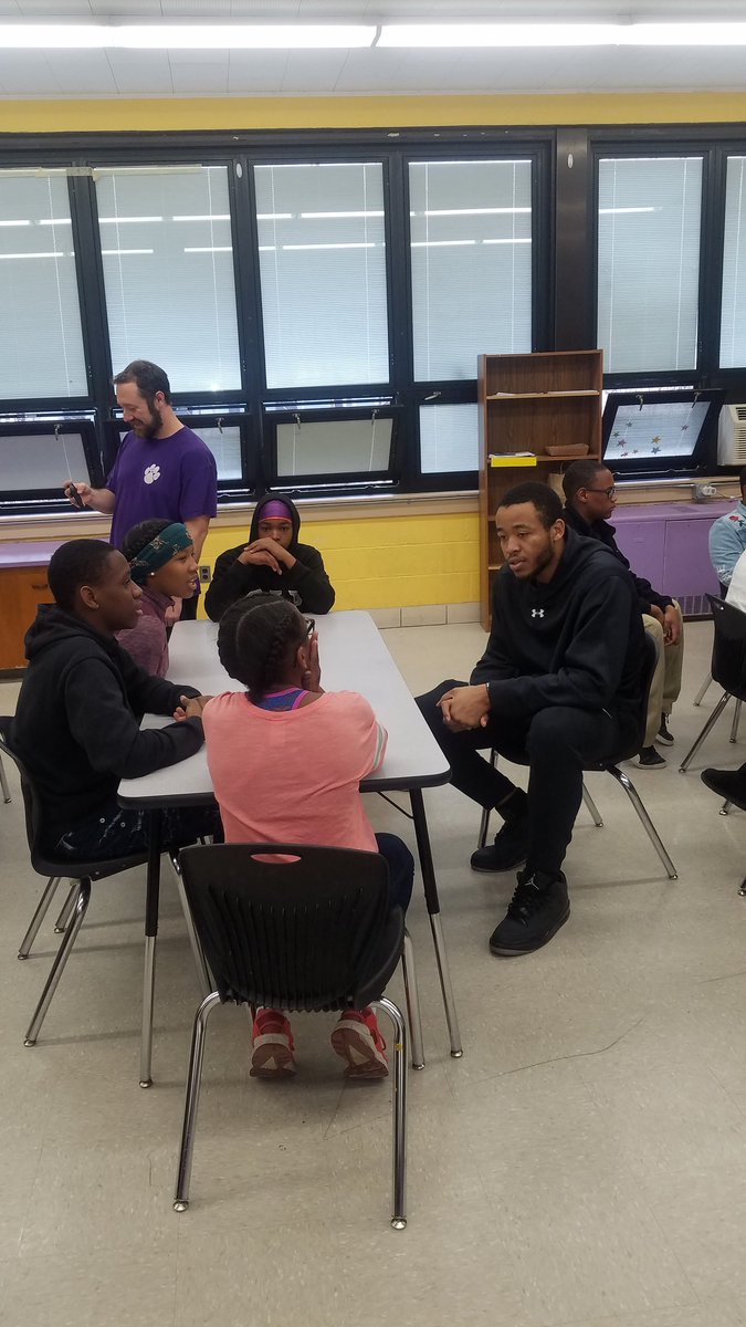 CSU_Athletics's tweet photo. Finals Week complete but there's always time to shed light on being a STUDENT-athlete to youth.  Thanks to Citizens Leadership Academy for having @Viking_SwimDive @CSU_Basketball and @ClevelandStWBB out to the school today.  #GoVikes https://t.co/wRZMq0pPtm