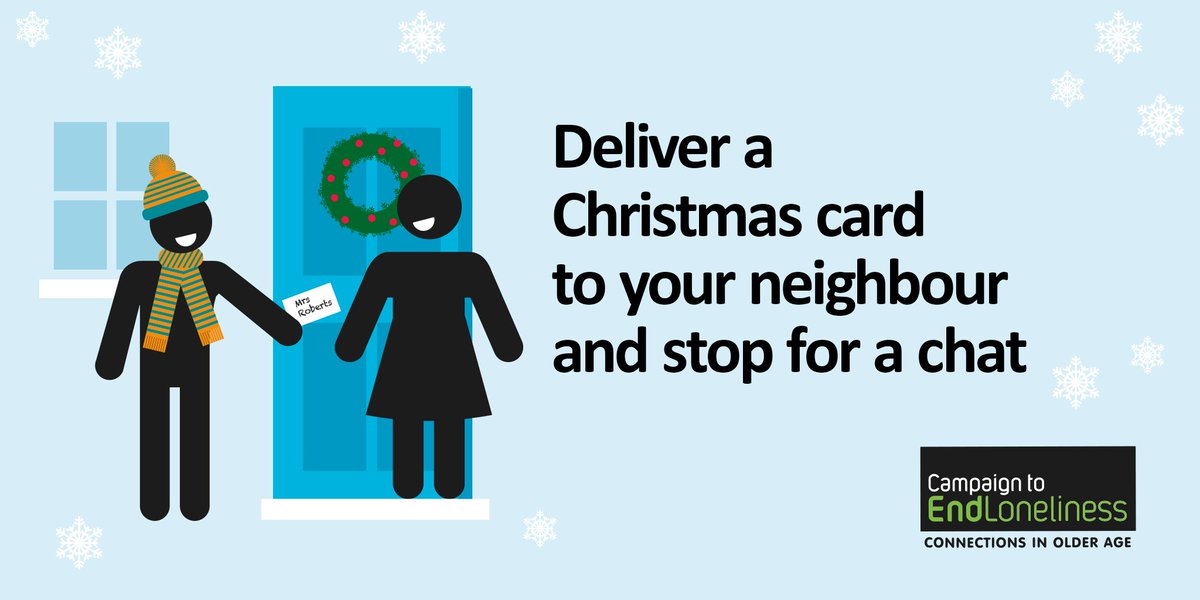 EndLonelinessUK's tweet image. We all love getting a #Christmas Card. This year, give your a neighbour a knock and deliver it by hand. It's a great way to get to know your neighbour, and could make a huge difference to the millions of people who spend the festive period on their own. #EndLoneliness