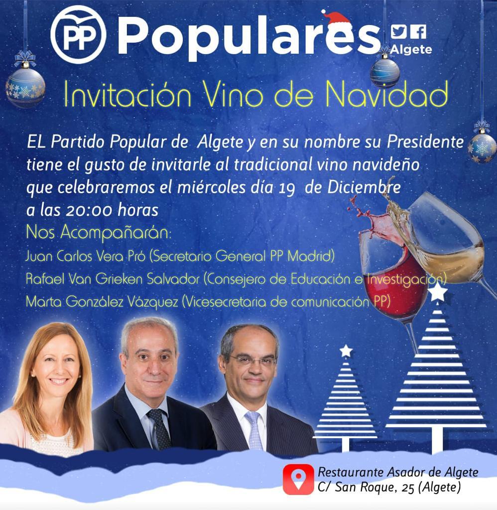 PPalgete's tweet photo. 🥂🎄Copa de #Navidad del #PPAlgete

Como cada año hemos celebrado la tradicional copa de navidad para felicitar las fiestas a afiliados, amigos, compañeros y vecinos.
Con muchísima participación y una gran alegría, tras escuchar el himno nacional🇪🇸...https://t.co/5Djca0eFhl https://t.co/dmF2ETjRBz