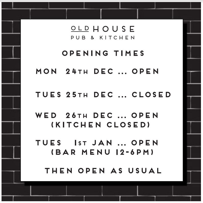 Christmas Day aside, we're open every day over the festive season, with a few changes to service. Will we be welcoming you? 🎅