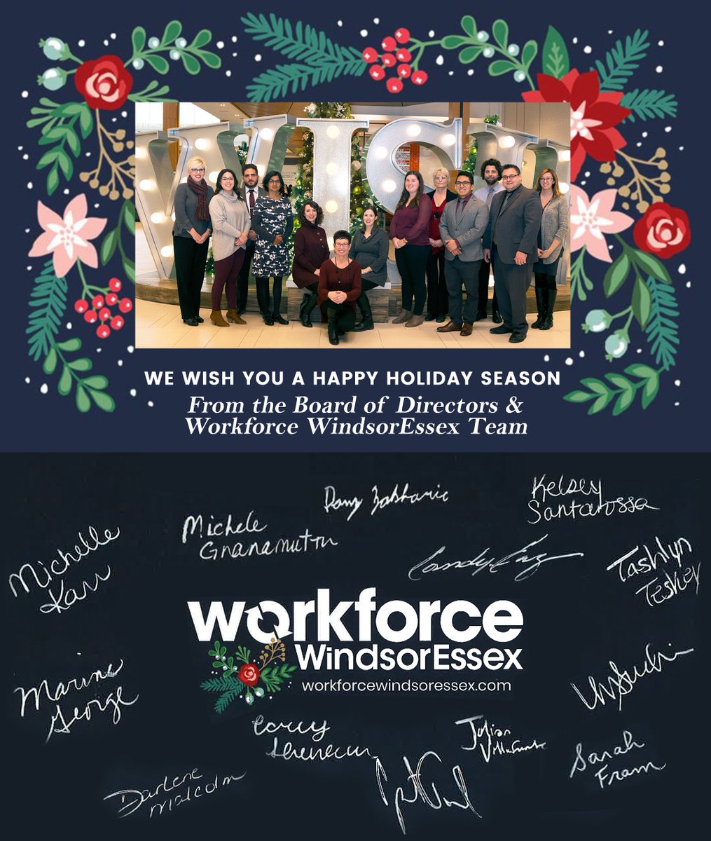 WorkforceWE's tweet photo. Happy Holidays from our Board of Directors, and our entire team at Workforce WindsorEssex! https://t.co/WuXr4hHJBE