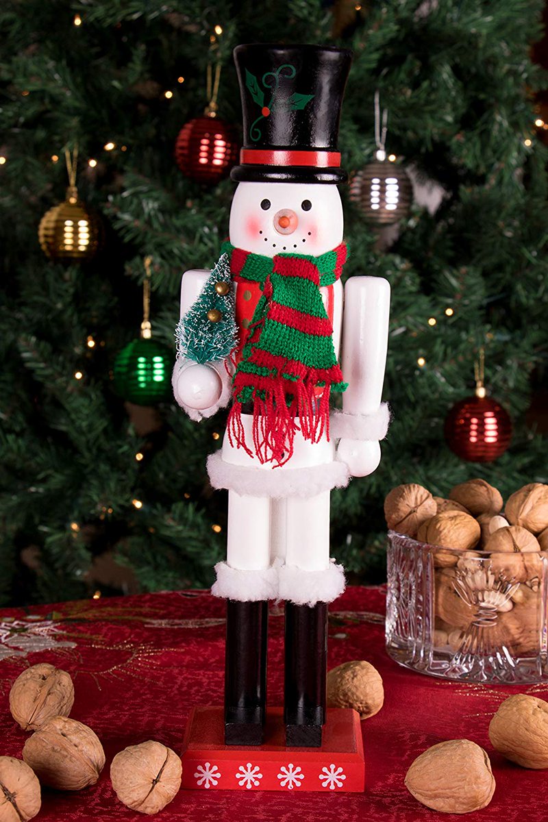 Feel the holiday spirit with the Snowman Nutcracker. Equipped with his own top hat, scarf, and adorable miniature Christmas tree. amzn.to/2zfvMSb