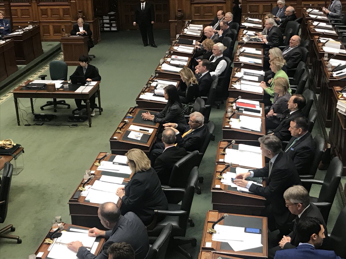 ColinDMello's tweet photo. Looks like Premier Doug Ford is going to pull off a Queen’s Park hat-trick. 

He will miss the 3rd consecutive Question period of this emergency session of the legislature. 

Playing the role of seat filler today: Kinga Surma. 

#ONpoli https://t.co/yeyH9cbd6g