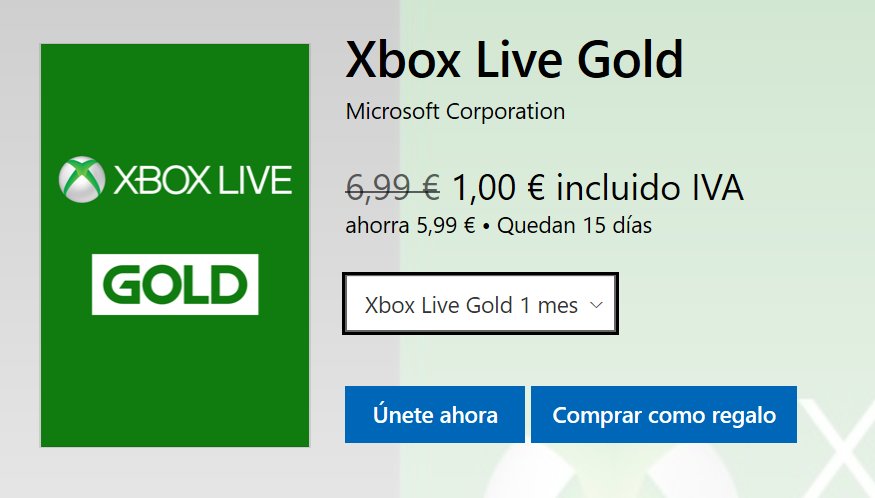 xbox gold 1 euro
