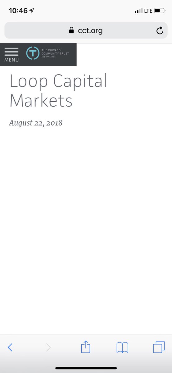 So Loop Capital Marketshave been getting busywith The Chicago Community Trust.  the page is broken? https://cct.org/cct_donors/loop-capital-markets/