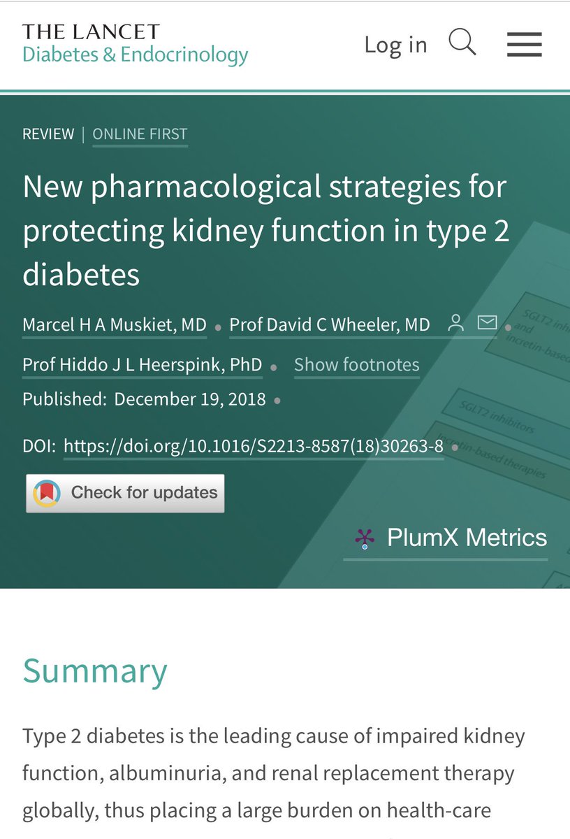 thelancet.com/journals/landi… Nuevas estrategias farmacológicas para la protección Renal en Diabetes tipo 2 @TheLancet Los SGLT2 y GLP1 el esperado regalo de reyes para la Enfermedad Renal Diabética @SEDiabetes @sociedadSEEN @SENefrologia @jlgorriz @sinaptopodina @NefroHUVmaca