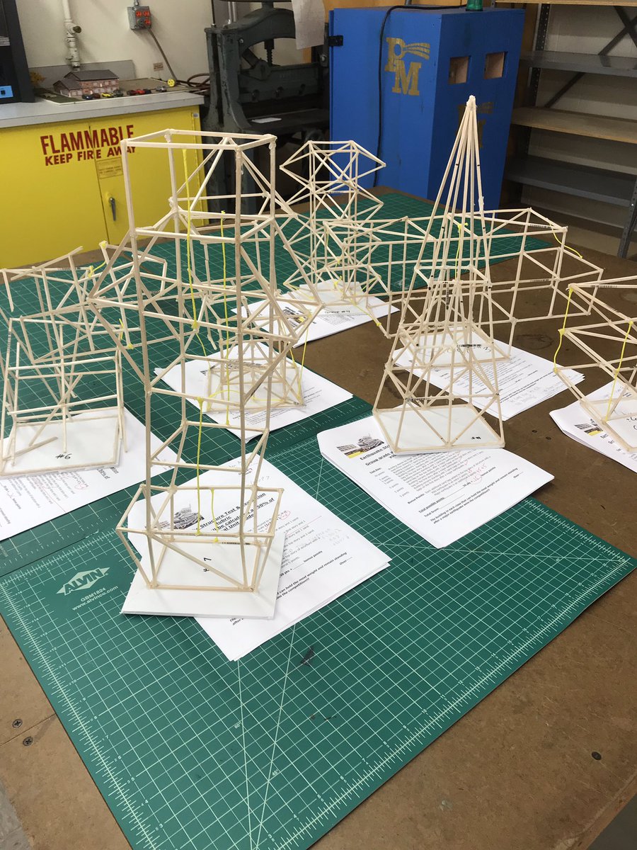 Earthquake structure test day! Students in Mr.Groff’s Engineering Design &amp; Drafting class test their scaled prototypes against environmental impacts!!! <a href="/pennmanor/">Penn Manor SD</a>