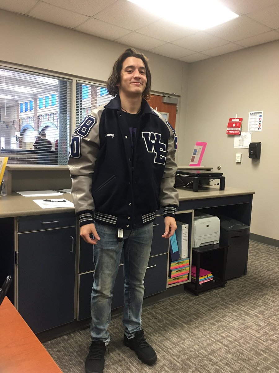 stoneyadams1's tweet photo. Letterman jacket finally arrived! #anthonyrocks https://t.co/UOARKmmymO