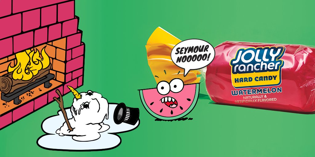Flavor that lasts longer than that snowman Watermelon brought inside because Watermelon thought the Snowman looked cold. #KeepOnSucking #JollyRancher