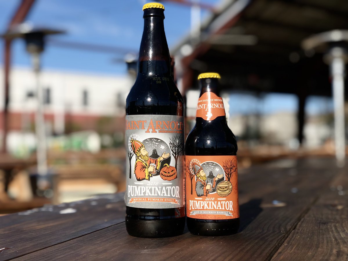 SaintArnold's tweet image. It’s the last day of #12DaysofSaintArnold and we’re giving away one bottle each of 2018 Pumpkinator and Pumpkinator aged in Bourbon Barrels. RT to enter. Must be 21+ and live in TX or LA to enter.