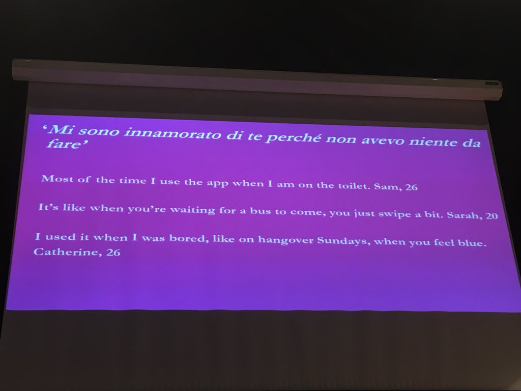 Societing_SC's tweet photo. Do people use tinder to NOT meet anybody? or to kill time? #postStartUp
#societing40
#socialinnovation
#innovation
#humancentered
@Unina_IT
@riot_studio https://t.co/akw2DbnPHZ