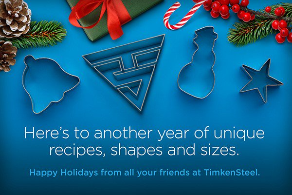 TimkenSteel's tweet photo. Happy Holidays from all of us at TimkenSteel #experienceTimkenSteel #SBQ https://t.co/a69t18WRmo