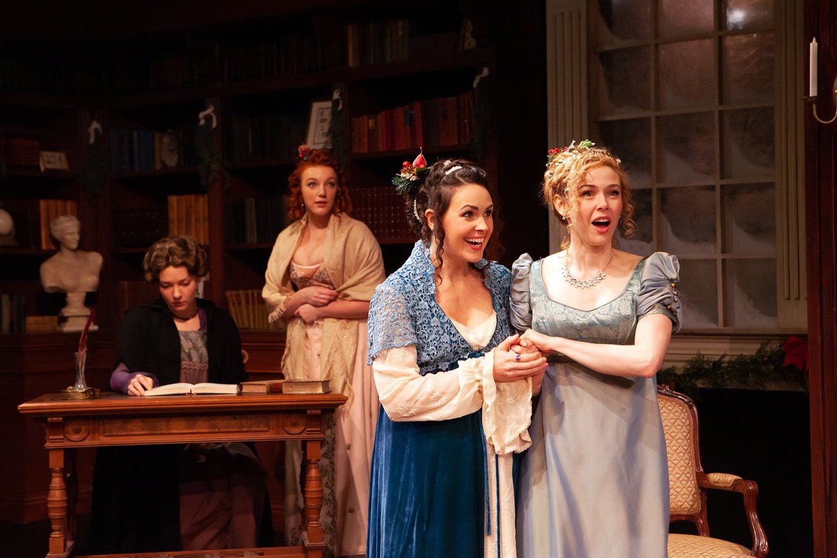 capstage's tweet photo. Get excited! It's a #TwoDoShay (translate: #TwoShowDay) today for #MissBennet at #capstage! #Tickets: https://t.co/zdhXNcPmWm Photo: Andrea J. Love*, Allie Coupe, Jennifer Martin* & Brittni Barger*. Photo by @charrmer. *Member AEA. #sactown #midtownsac #holidayshow #sactheatre https://t.co/tm0mOpqDQM