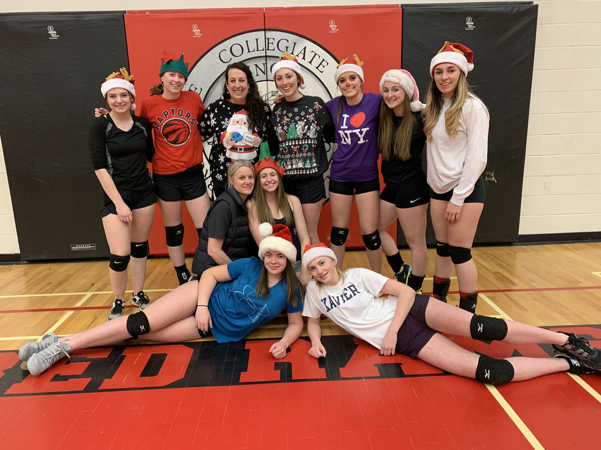 missdixiebci's tweet photo. Sr girls’ volleyball team.  Festive skills competition night! Lots of fun and laughs! @BCIRedRams https://t.co/68ykBYal6B