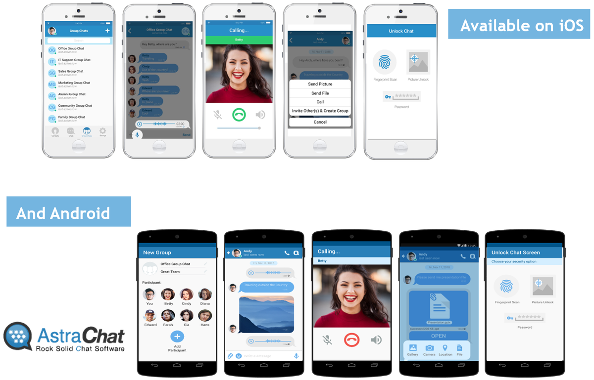 AstraChat's tweet photo. AstraChat works on Android &amp; Apple iOS devices, windows, Mac and Linux desktop, and can scale to support millions of simultaneously connected users #secure #onpremise #enterprisecommunication #chat #collaborationtools #slackAlternative #multiplatform #Android #iOS #desktop https://t.co/lwGa5tZIMb