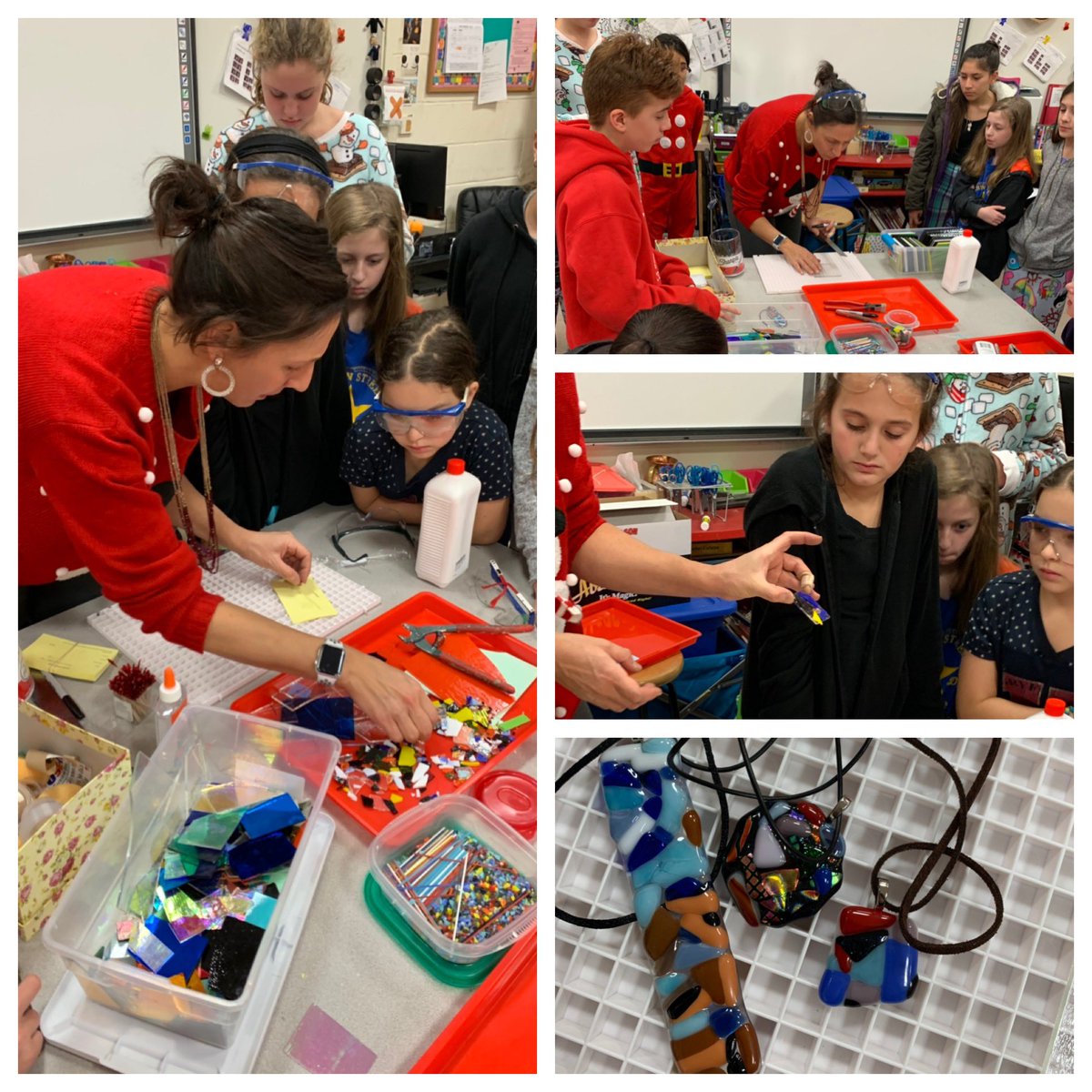 MrsSchnall's tweet photo. So much fun today in art club making glass jewelry pendants with Mrs. Buccino! @LynbrookSouthMS https://t.co/M0mwEAgUGe