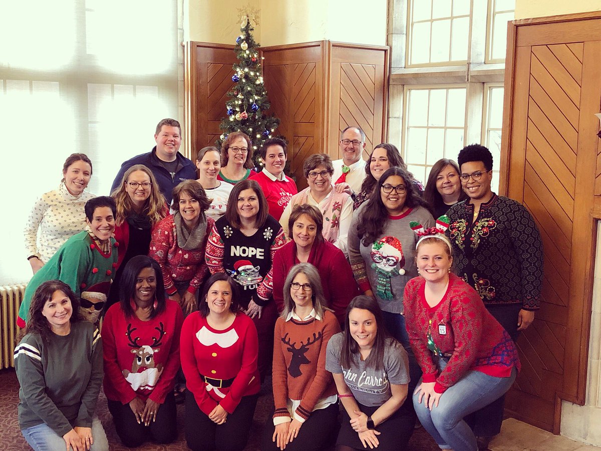 We like to work hard and have fun too! Today we took a break from recruiting future Blue Streaks and had a Christmas Spirit Contest! Whose outfit do you like the best?