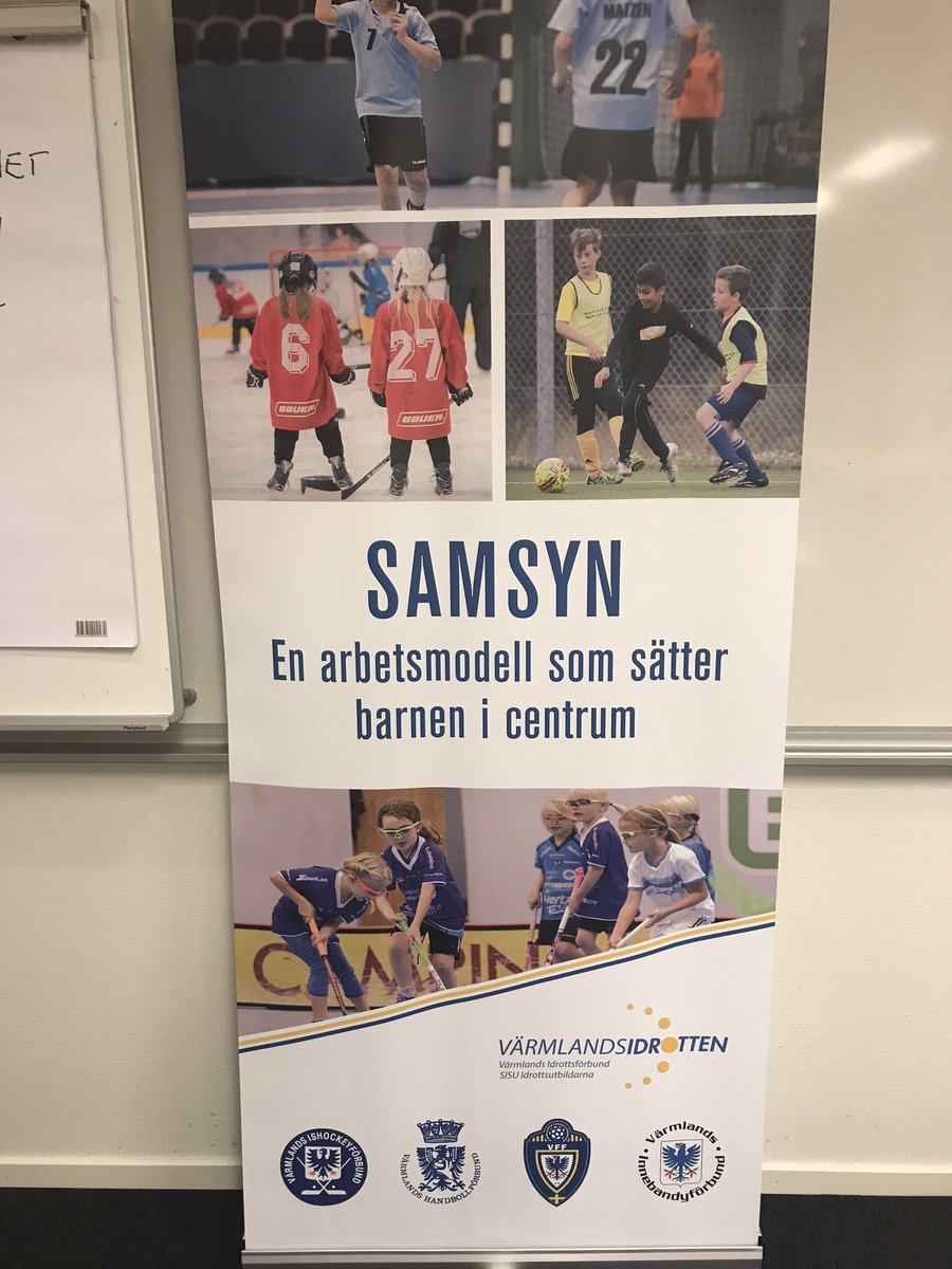 VarmlandsIBF's tweet photo. Tillsammans med fotbollen, handbollen, hockeyn och Värmlandsidrotten jobbar vi med Samsyn Värmland - en arbetsmodell som underlättar för barn och unga att hålla på med flera sporter. Idag årets sista träff 🌟 #samsyn https://t.co/CW07kMkbQQ https://t.co/FVg77c8M0w