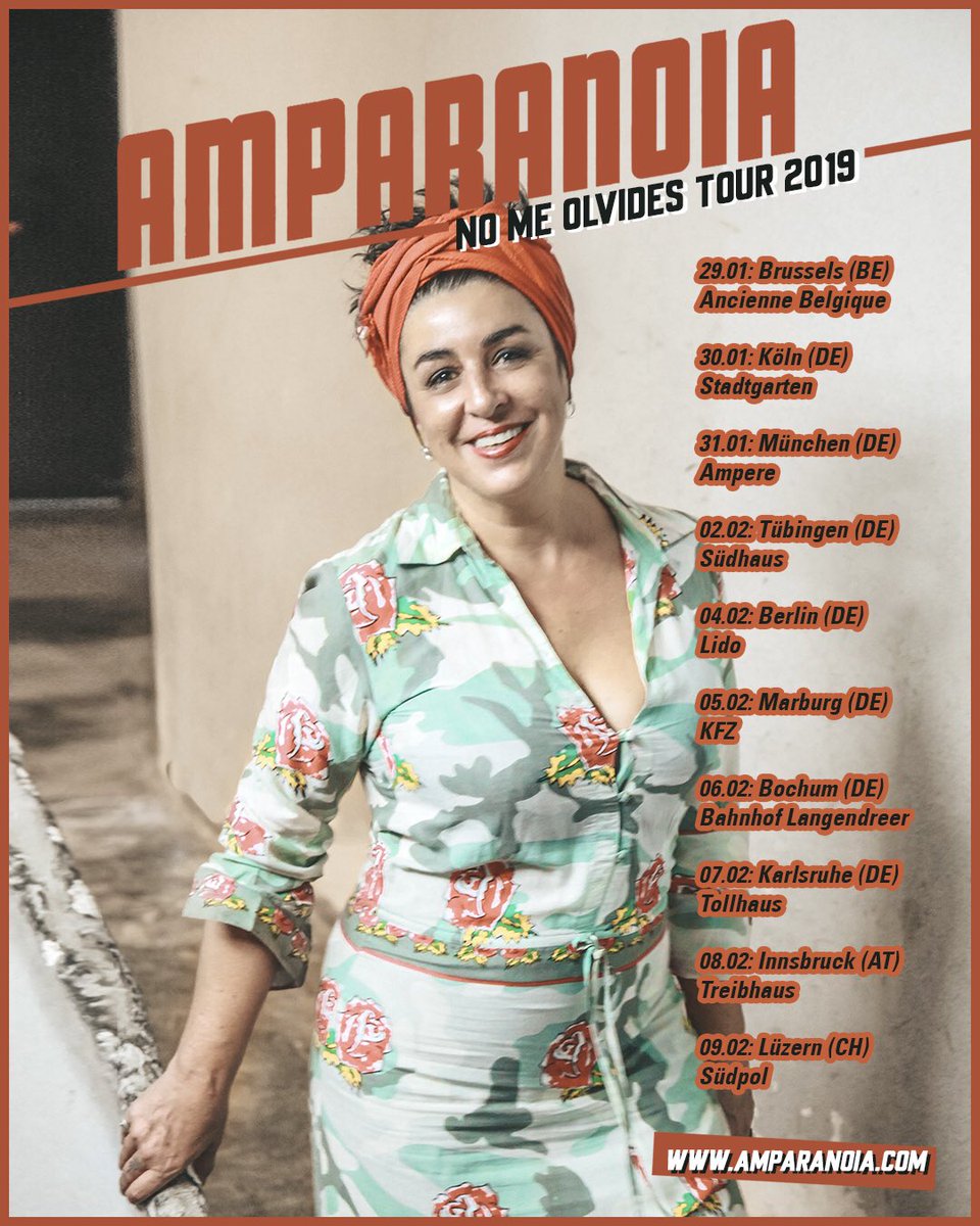 Amparanoia esta de gira en 2019, estos son los primeros conciertos!

We are on tour in 2019, these are the first concerts!
Amparanoia est en tournée en 2019, ce sont les premiers concerts!

+ info &amp; tickets : amparanoia.com