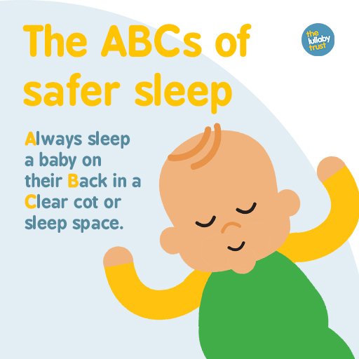 If you're staying with family or friends over Christmas, you might find it useful to remind them of the ABCs of safer sleep.

Find more detailed information here: lullabytrust.org.uk/safer-sleep-ad…