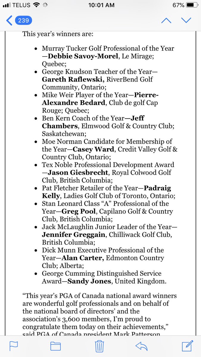 DalePGA's tweet image. Congratulations to @EdmCountryClub @alancarterph as the Dick Munn @pgaofcanada Executive Professional of the Year!!! On behalf of your fellow @pgaofalberta Members well done sir!