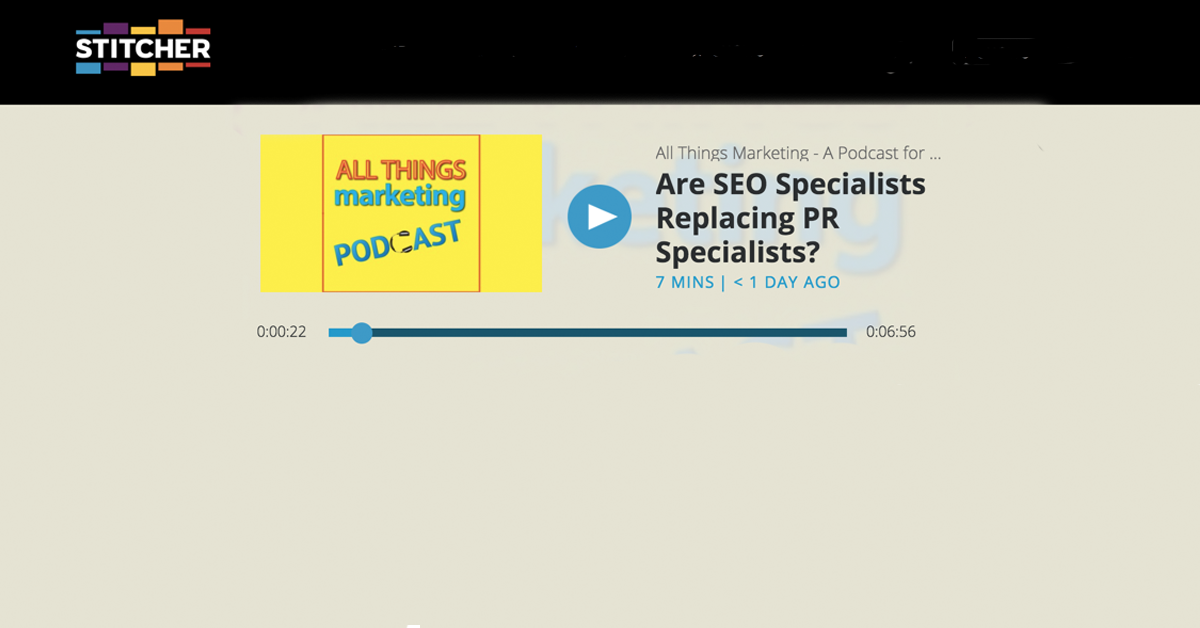 billth's tweet image. My latest All Things Marketing podcast is now live on Stitcher. #digitalpr bit.ly/2R7bbtn