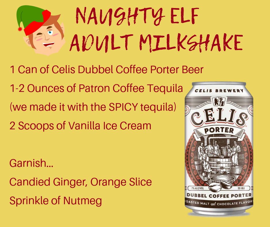 Our Naughty Elf Adult Milkshake will have you kickin' up your slippers! It's deeelish, only 3 ingredients, and made with our Dubbel Coffee Porter. ✨ Cheers beer lovers! 

#CraftCocktails #Austin
