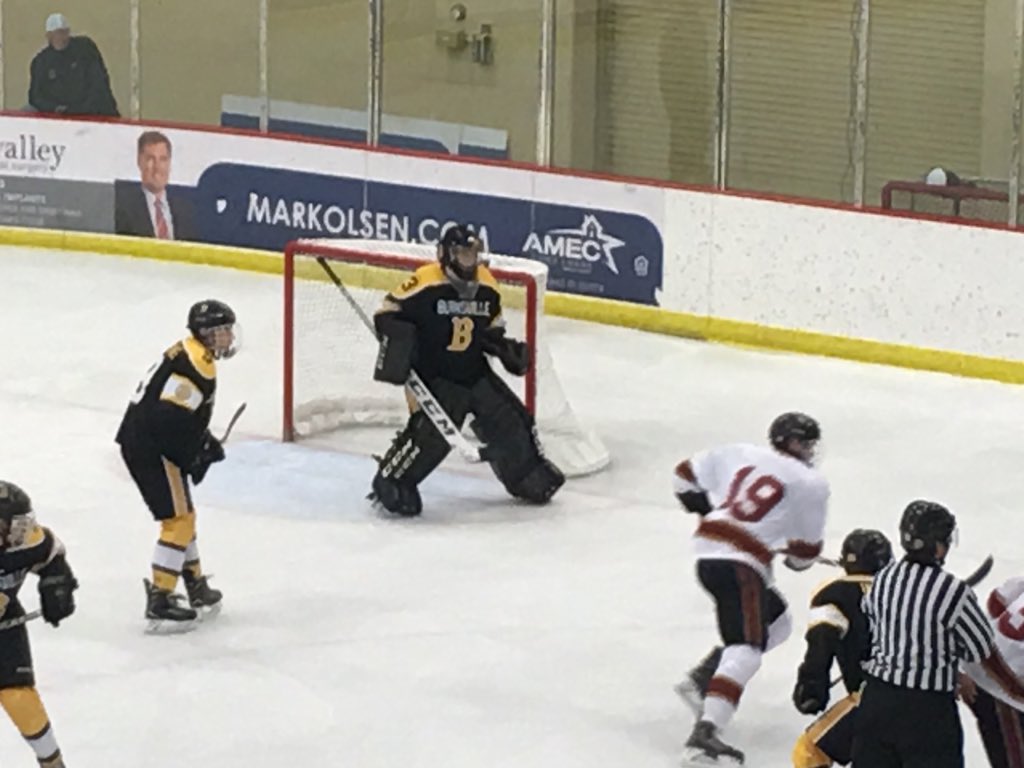 I had an ice level view of my two favorite teams, Lakeville South vs. Burnsville Braves...nice win for the Cougars...side note, the terrible music played during games last season is gone!