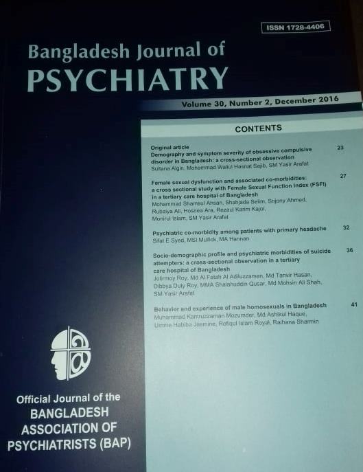 Bangladesh Journal of Psychiatry (BangJPsychiatry) Twitter