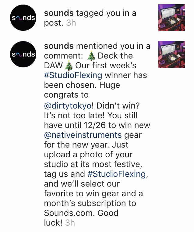 DIRTYTOKYOTX's tweet photo. Shoutout to @sounds and @NI_News for the holiday cheer! Woke up to this and I’m def stoked & thankful! #Producer #Producerlife #Beatmaker @BeatStars #Studioflexing https://t.co/g9SDVZCiQg