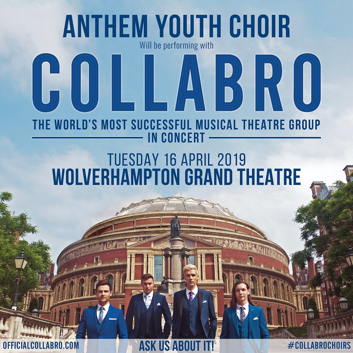 anthemvoices's tweet photo. SINGERS BETWEEN THE AGE OF 8 &amp; 18 WANTED! Anthem Youth Choir are looking for talented singers to join them for their spring term including performing alongside @Collabro at the @WolvesGrand ✨🎶 #CollabroChoirs 

Email us today 📲 anthemvoices@hotmail.com https://t.co/WT2SPbfbwA