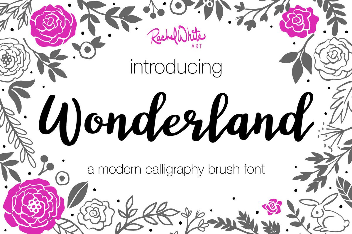 fontjournal's tweet image. Wonderland Bold, Modern, Calligraphic, Cursive Script Font by Rachel White Art - Commercial #Font from Font Bundles - Usually $12 USD &amp;amp; Now a #Freebie as the #Free #Font of the Week.  w3n.us/Wonderland