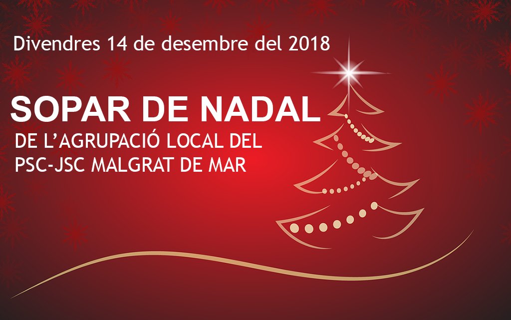 PSCMalgrat's tweet photo. 🎄🎄❄️ Us deixem un vídeo resum del Sopar de Nadal que vam celebrar el passat 14 de desembre a la nostra agrupació. 👇👇
https://t.co/QjlUbOWZ0s

Donar les gràcies a tots/es  x la vostra assistència.
Gràcies de tot cor. 🌹🌹

#Tradicions #SoparNadal2018 #Socialistes #pscmalgrat https://t.co/thZbL146oV