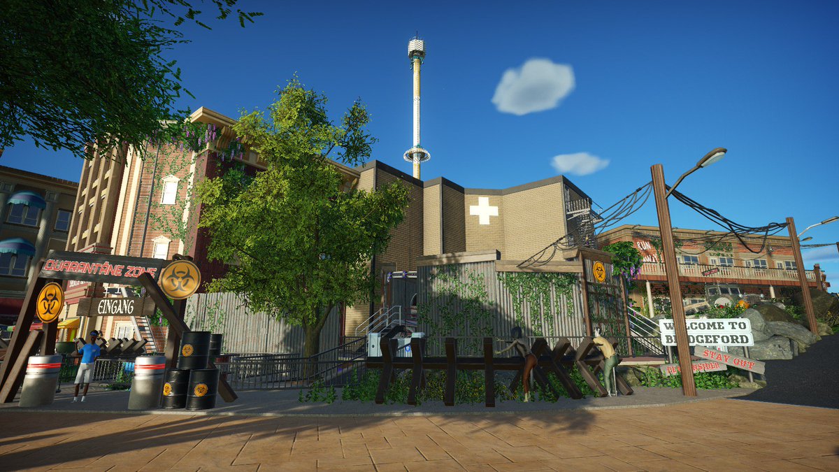 MPC185's tweet photo. Wow.... heute mal erstaunlich viel geschafft 😂 Bei der Fassade vom Darkride ist ein Ende in Sicht ✔️😎 #deathcity #mpcstudios #apokalypse #mpc #planetcoaster #themepark @BrilliBiLP @hannibalz87 @Mecky_79 @Pyromicha @allerastenaus https://t.co/zVBKSaIxNM