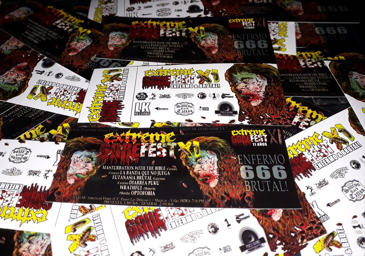 ExtremeGore's tweet image. EXTREME GORE FEST XI

Preventa por finalizar, disponibles unicamente 8 entradas en preventa (1.500 BsS ), al agotarse entra en vigencia la segunda y ultima etapa (2.000 BsS.).

Nos vemos el sabado en American Diner!!