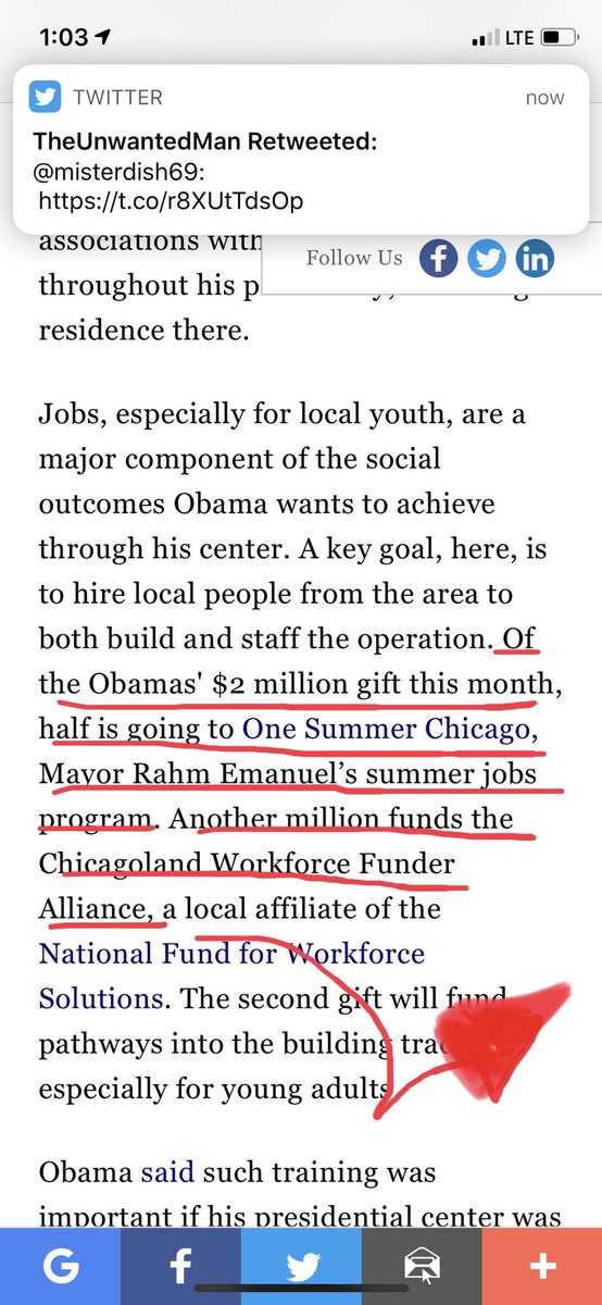 And they cut off my thread  https://www.insidephilanthropy.com/home/2017/5/18/obama-philanthropy-foundation-chicago