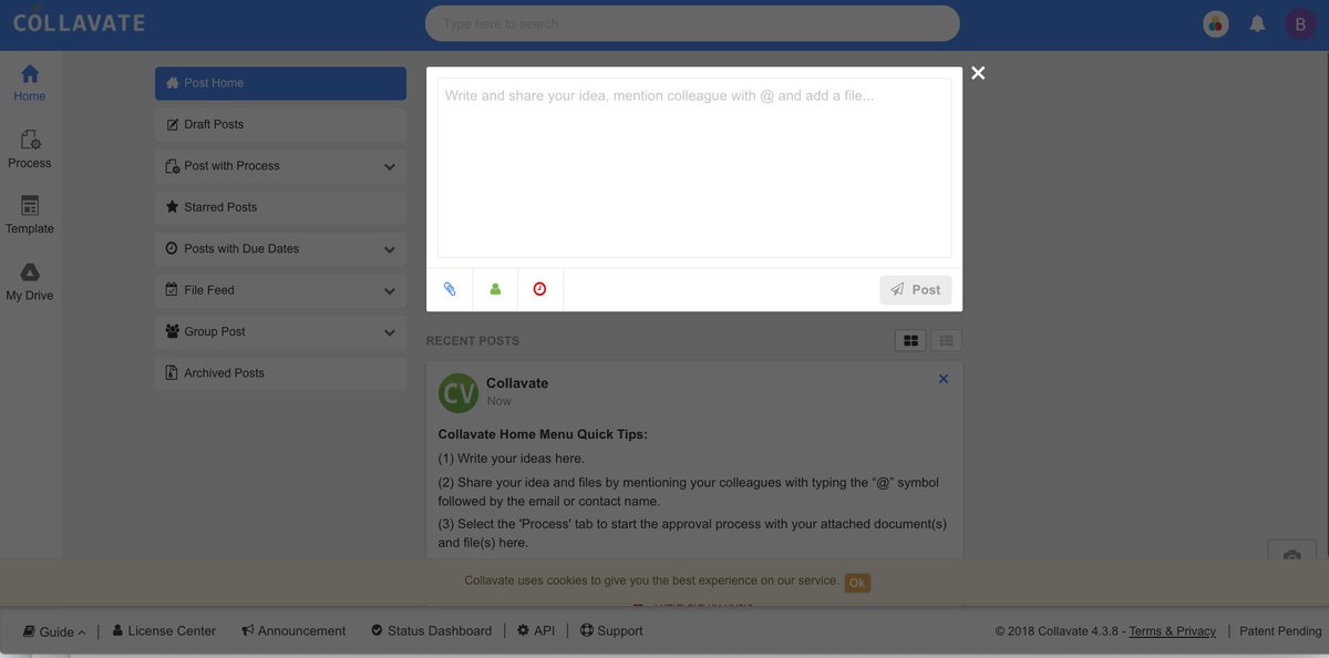 Collavate's tweet image. Have you logged in Collavate lately?  With simplified design and color schemes, it&apos;s easier than ever! #collaboration #cloudworkflow #collavate #gsuiteworkflow #googledocs